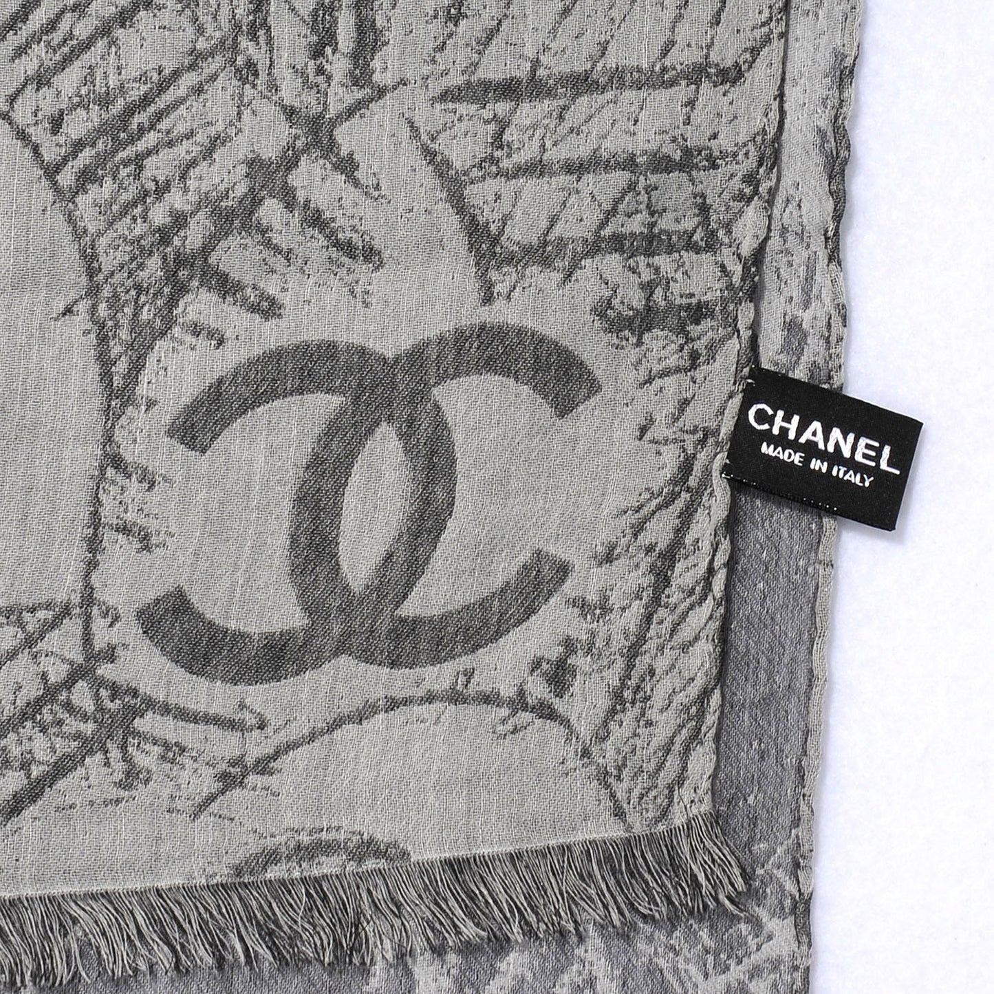 Cashmere Silk Camellia Scarf Shawl Grey
