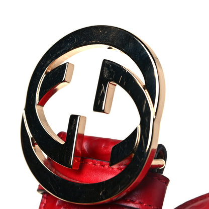 Gucci Guccissima Signature Interlocking G 37mm Belt 95 38 Hibiscus Red 5 of 5