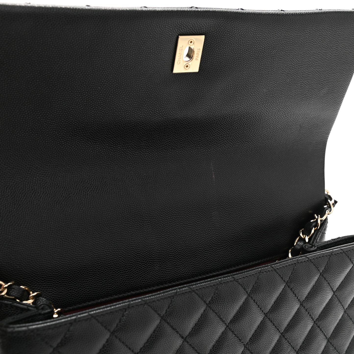 Caviar Quilted Medium Coco Handle Flap Black