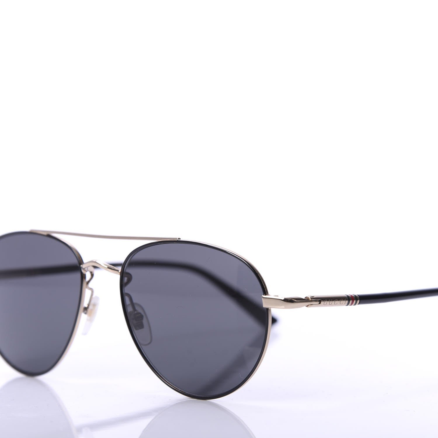 Gucci Metal Aviator Web Sunglasses GG0388S Black 8 of 9