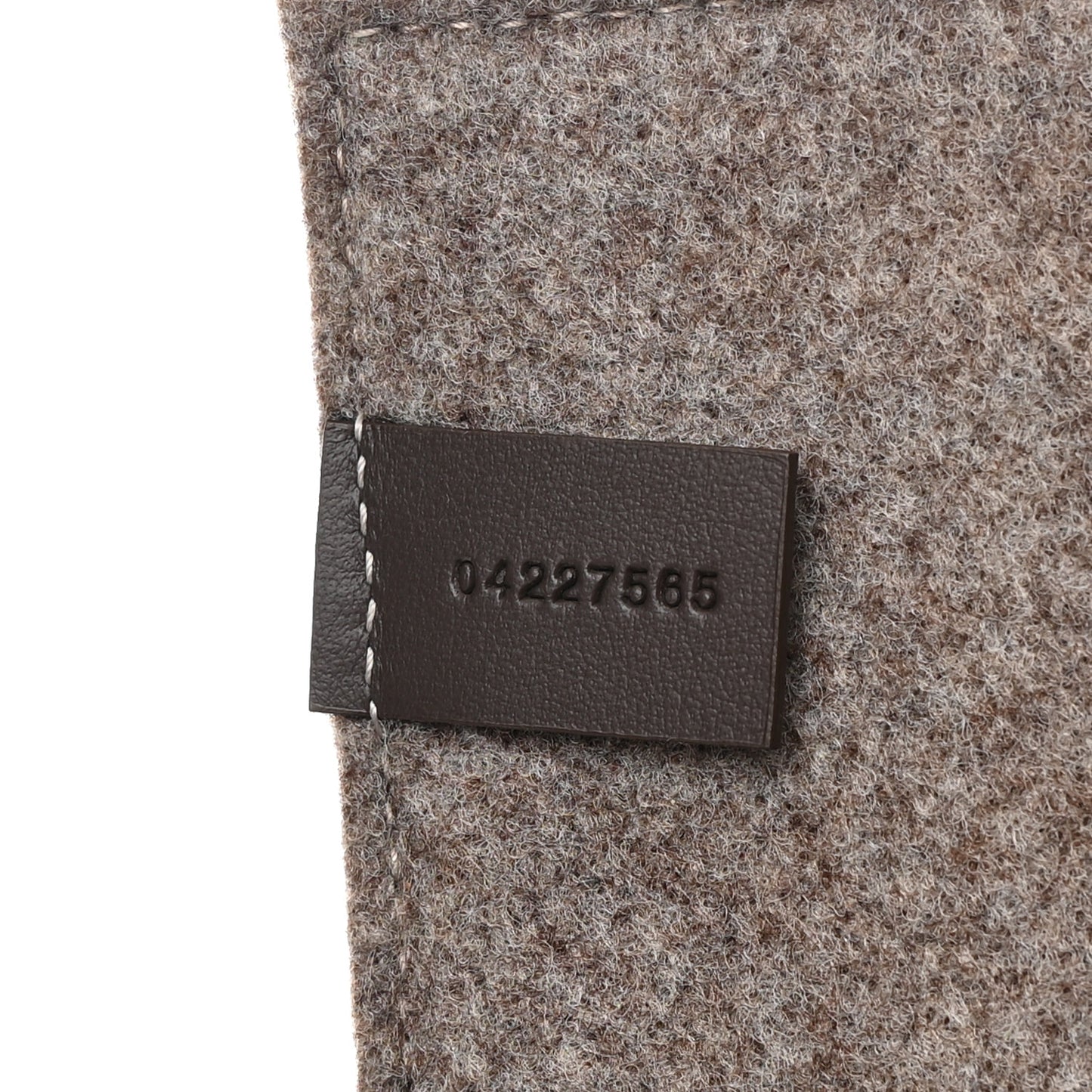 Felt Calfskin Medium Woody Ribbon Tote Deep Beige