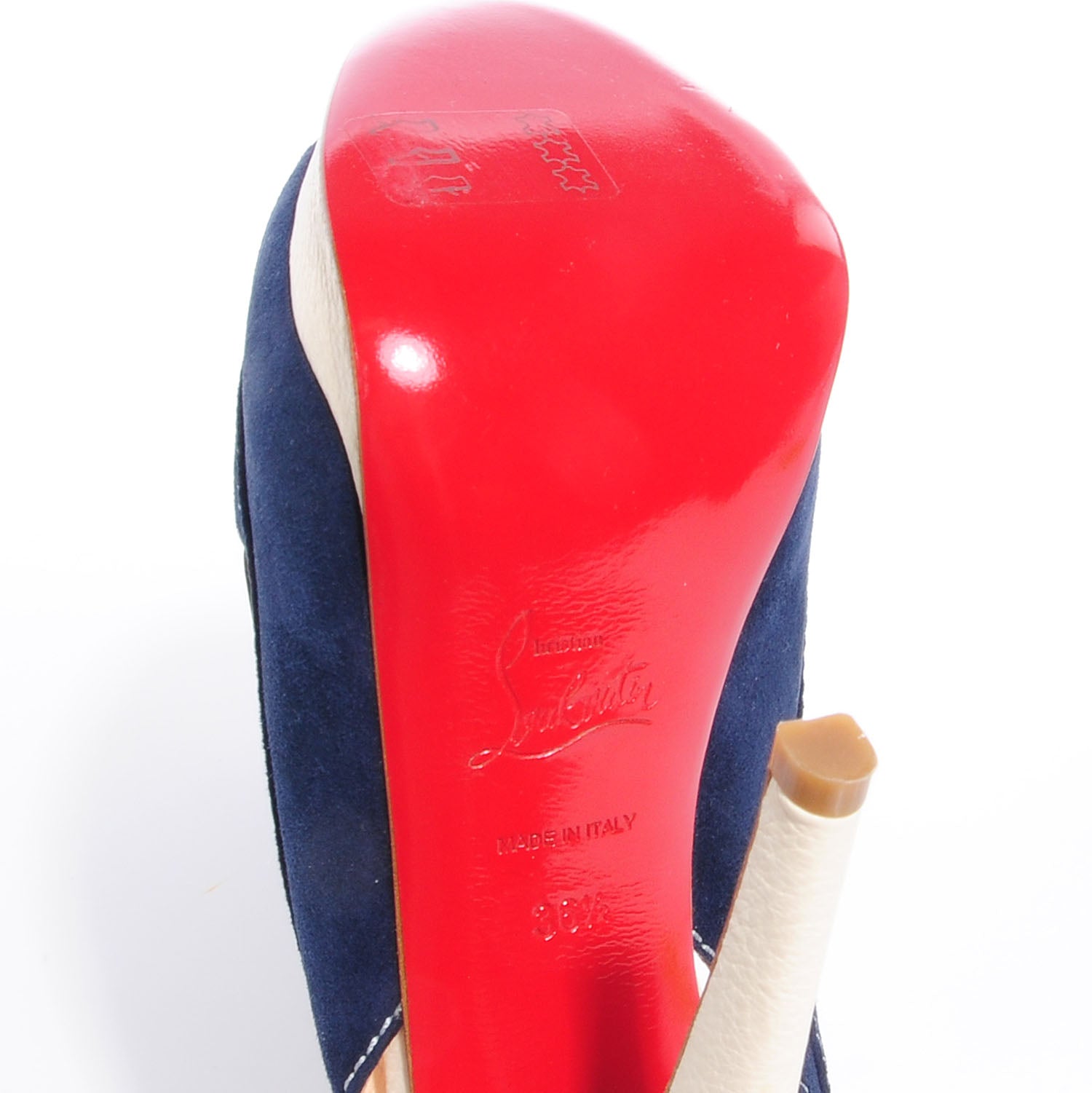 Christian Louboutin Suede Jefferson Plato 140 Pumps 36.5 Navy 6 of 7