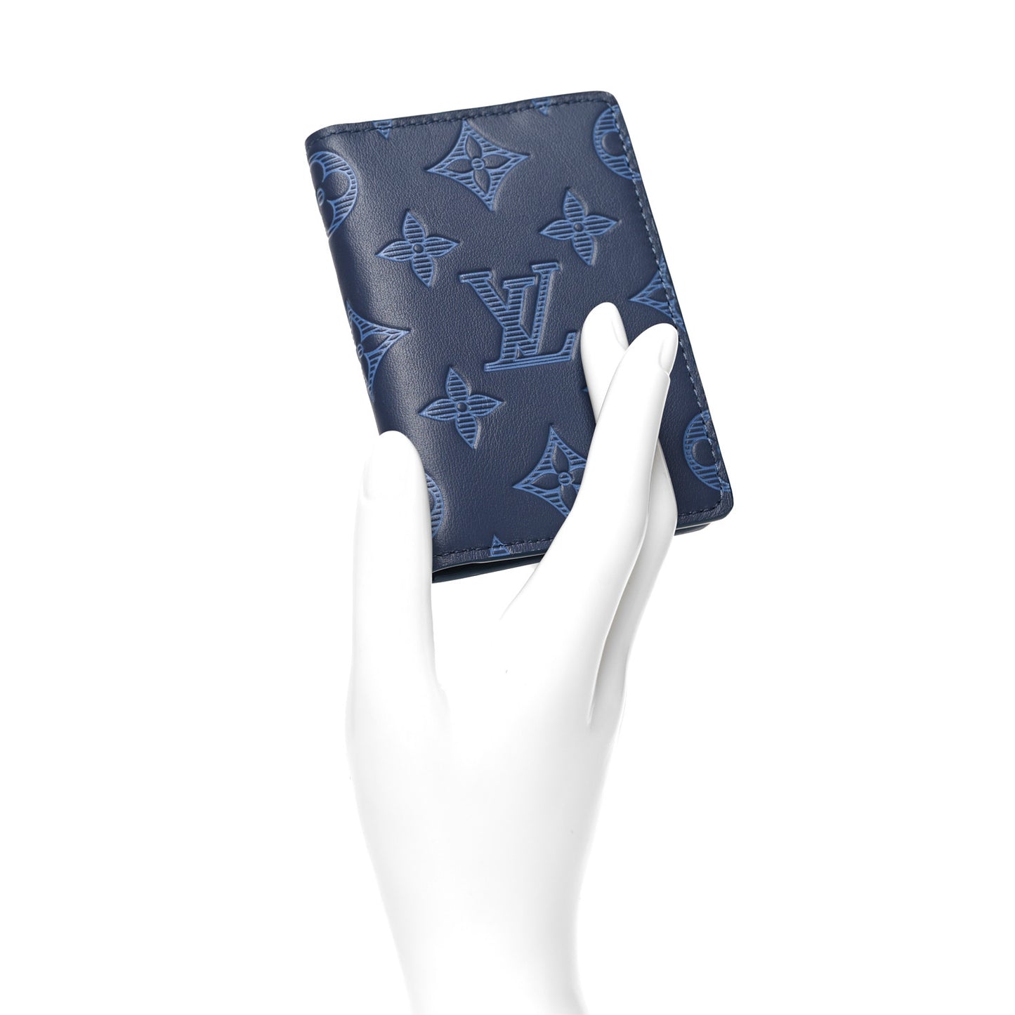 Calfskin Monogram Shadow Pocket Organizer Blue