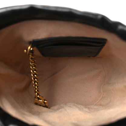 Gucci Calfskin Matelasse Mini GG Marmont 2.0 Bucket Bag Black 5 of 10