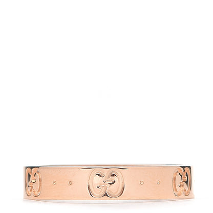 Gucci 18K Rose Gold 4mm Icon Thin Band Ring 58 8.25 3 of 5