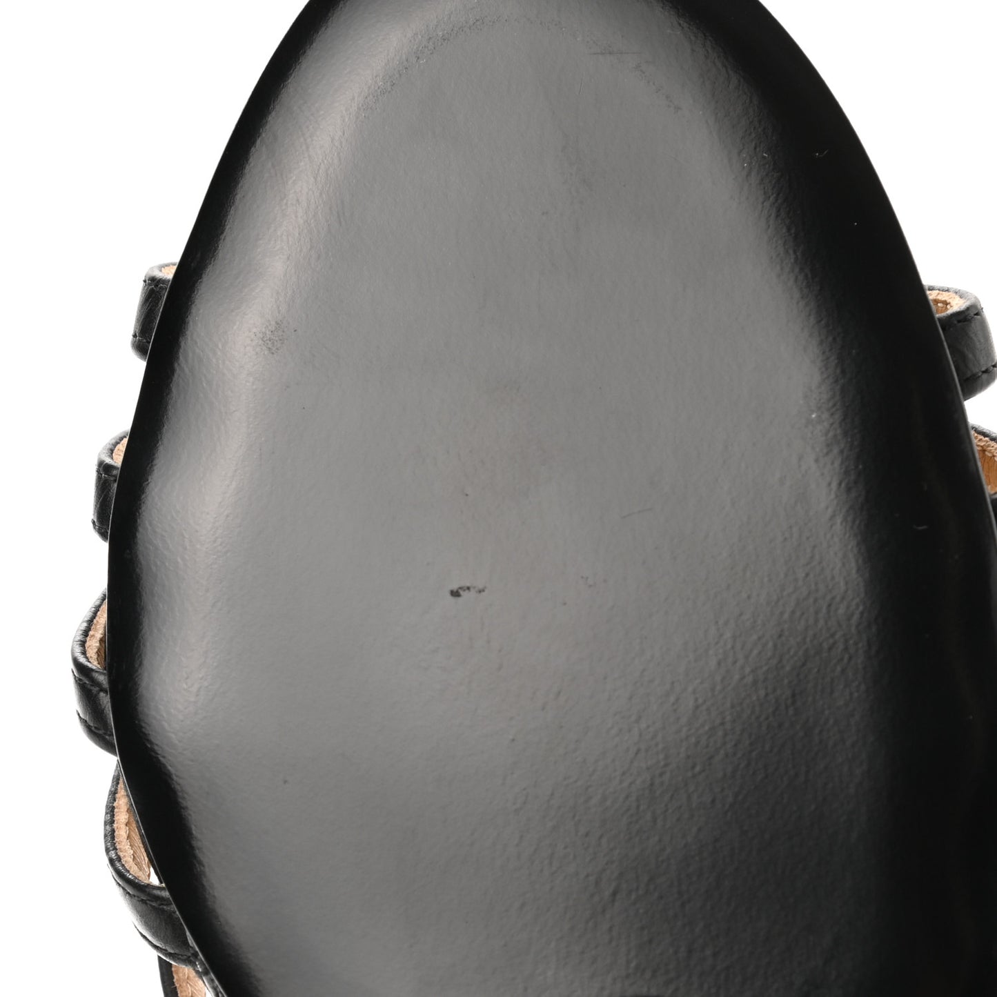 Grained Calfskin Quilted Wedge Sandals 38.5 Black