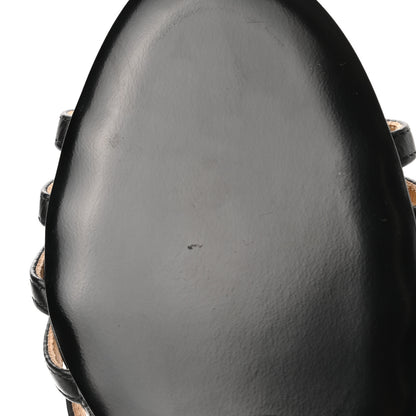 Chanel Grained Calfskin Quilted Wedge Sandals 38.5 Black 7 of 9