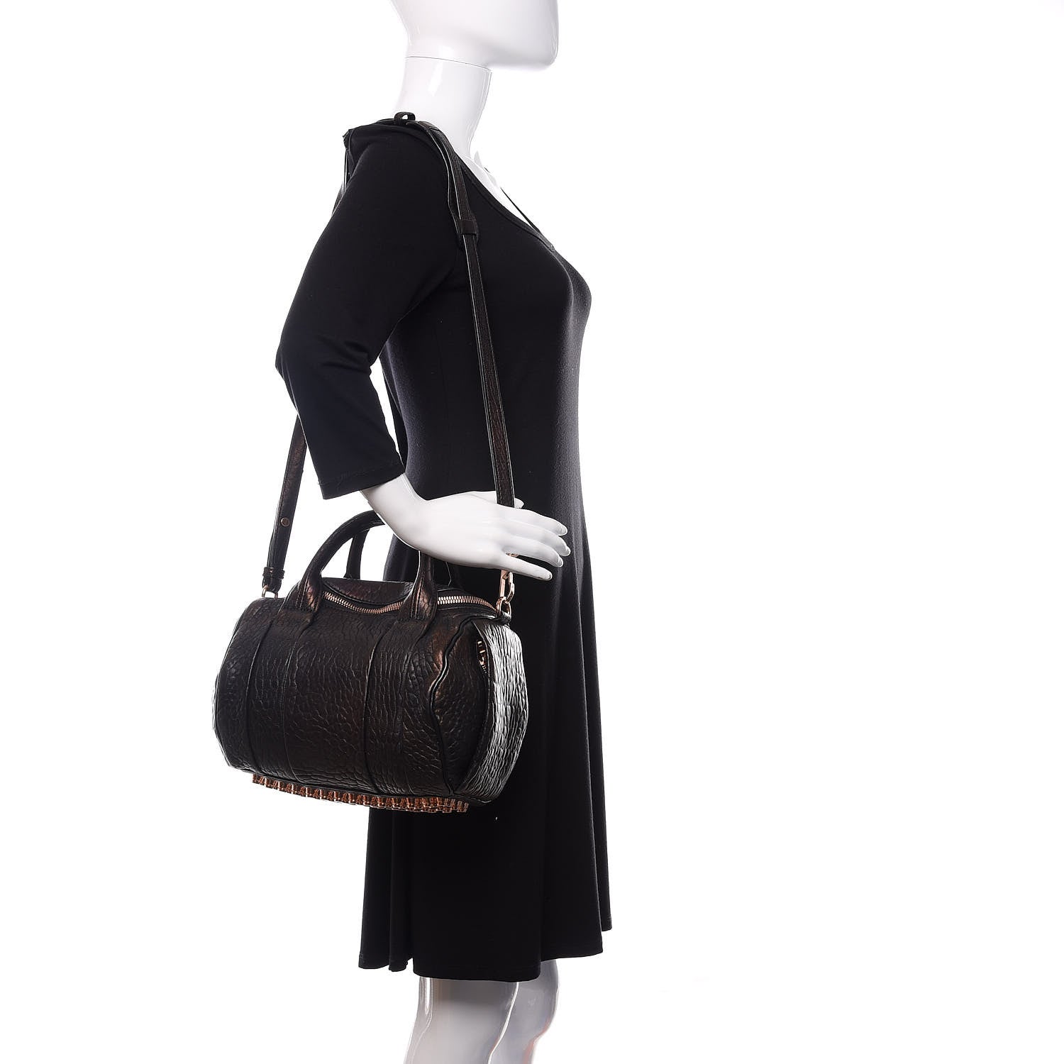 Alexander Wang Pebbled Lambskin Rockie Black Rose Gold Hardware 2 of 16