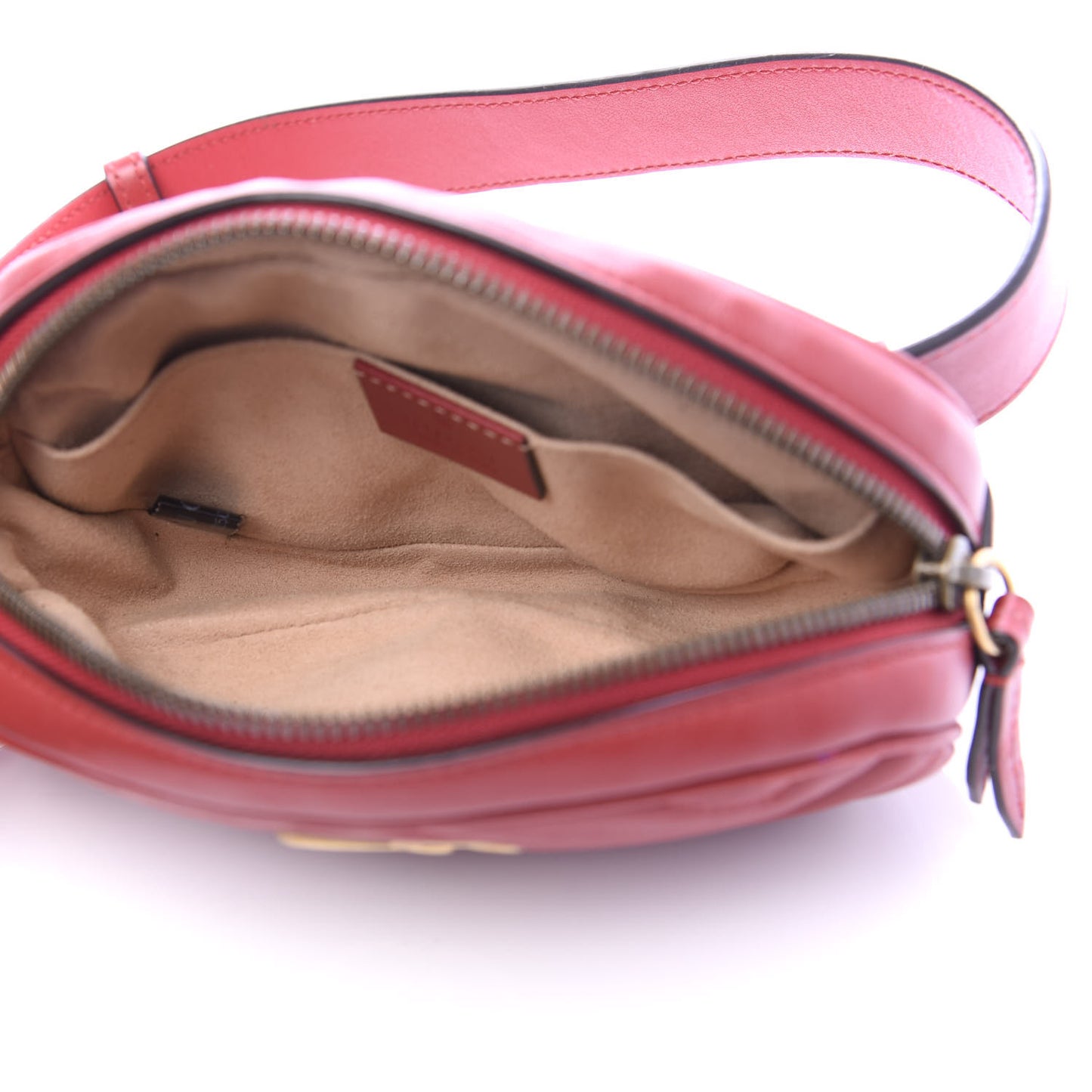 Calfskin Matelasse GG Marmont Belt Bag 75 30 Hibiscus Red