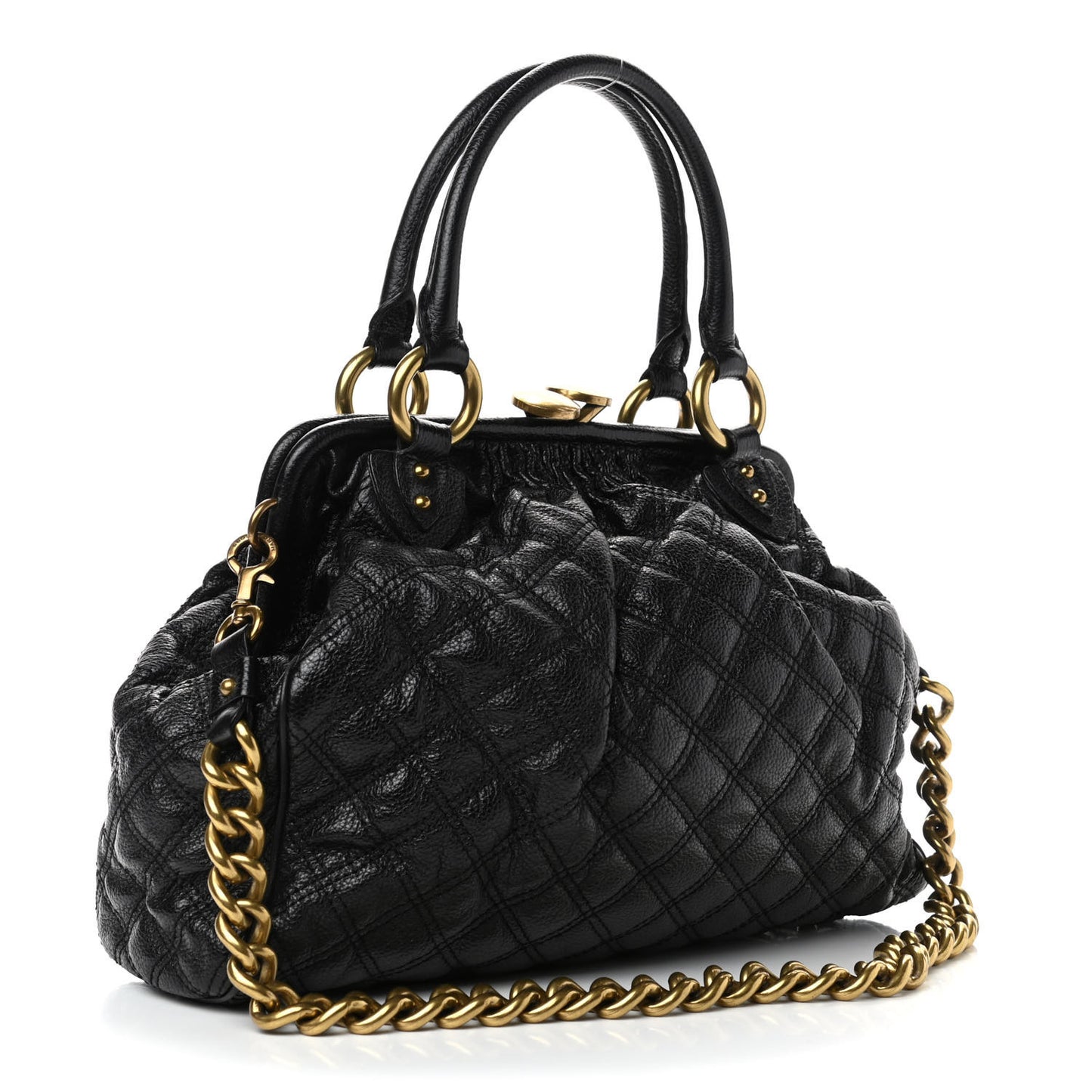 Calfskin Quilted Stam Black