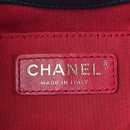 Chanel Caviar Quilted Fashion Therapy Bucket Drawstring Bag Navy 6 of 9