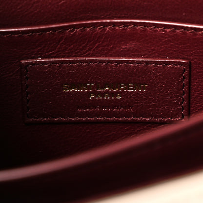 Saint Laurent Grain de Poudre Mini Classic Monogram Cassandra Top Handle Crema Soft Rouge Legion 7 of 11