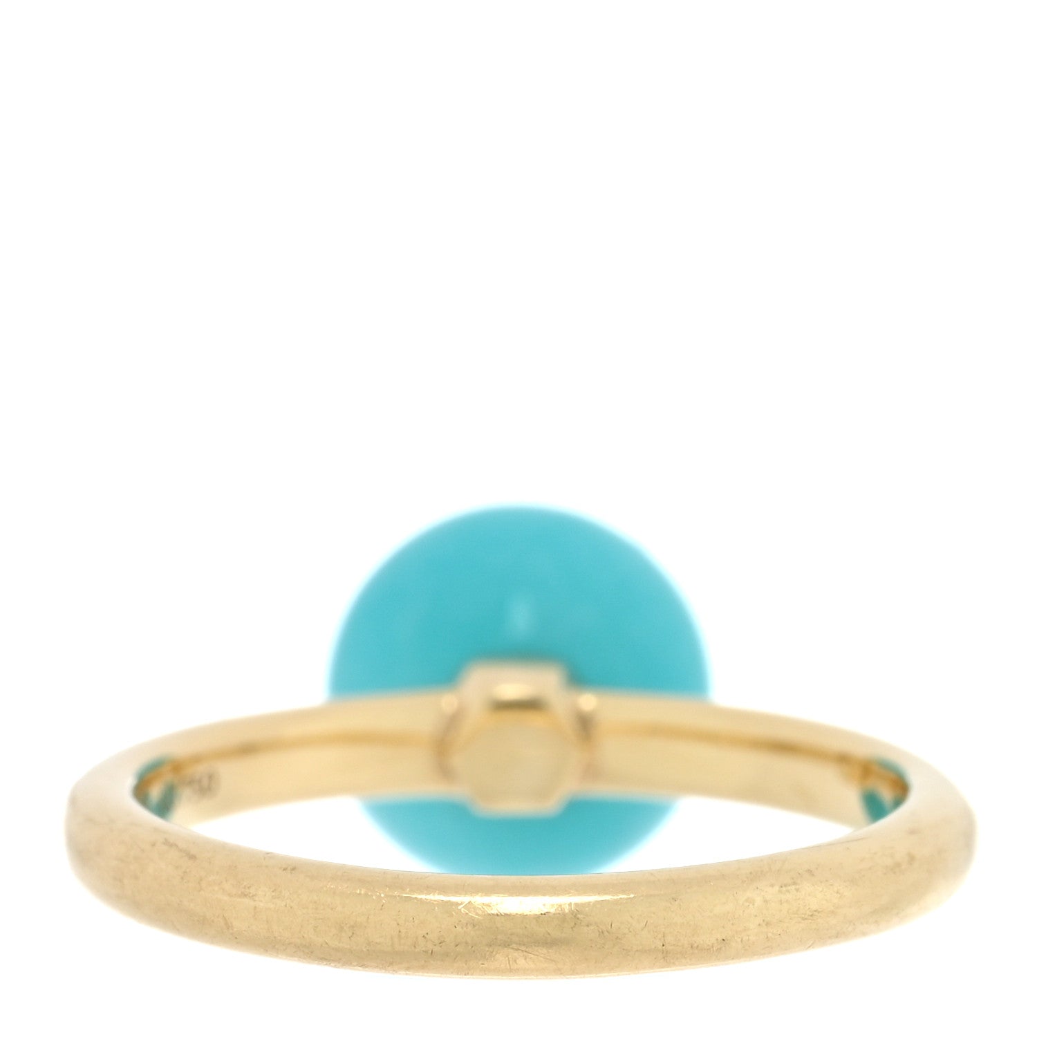 Tiffany 18K Yellow Gold Amazonite 8mm HardWear Ball Ring 45 3.5 3 of 5