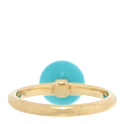 Tiffany 18K Yellow Gold Amazonite 8mm HardWear Ball Ring 45 3.5 3 of 5