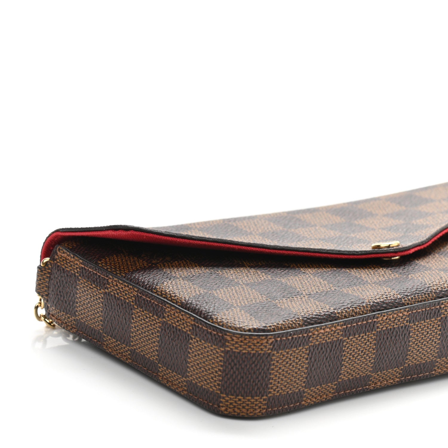 Louis Vuitton Damier Ebene Pochette Felicie Chain Wallet 10 of 14