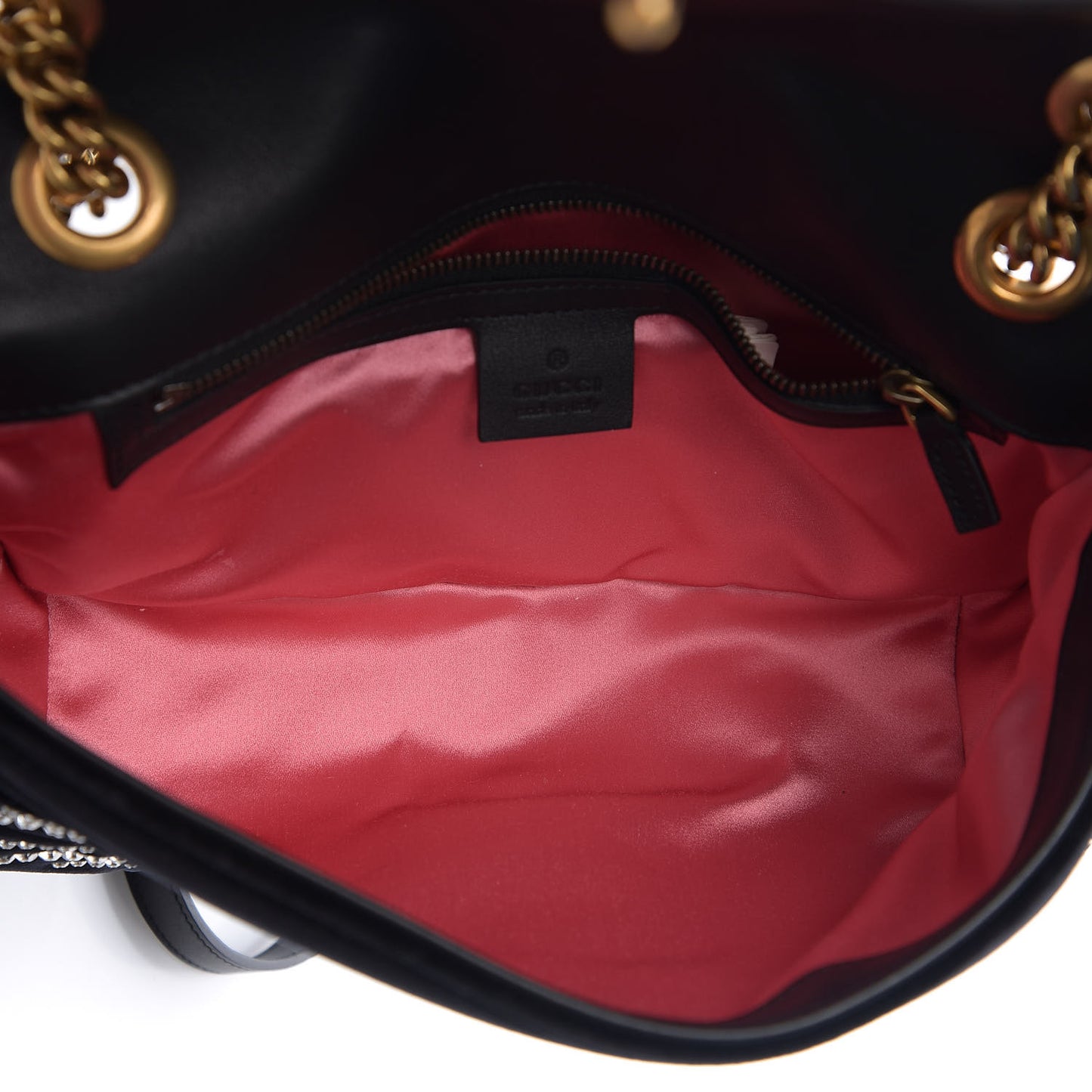 Velvet Matelasse Marquise Crystals Embroidered Small GG Marmont Shoulder Bag Black