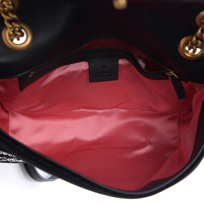 Gucci Velvet Matelasse Marquise Crystals Embroidered Small GG Marmont Shoulder Bag Black 4 of 9
