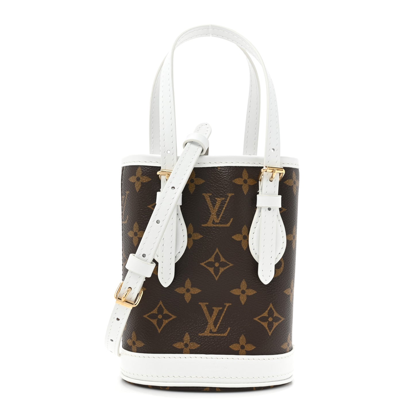 Monogram LV Match Nano Bucket Bag White
