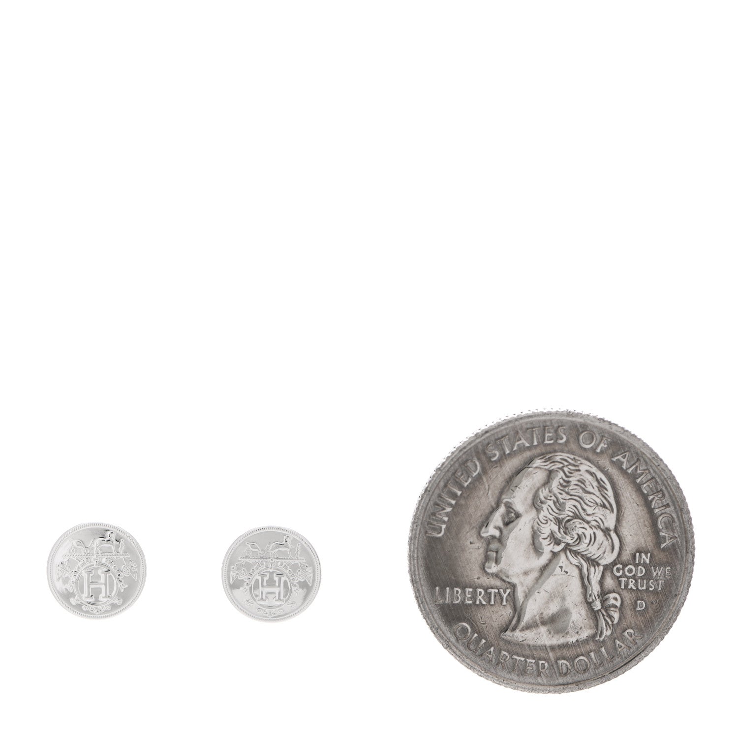 Hermes Sterling Silver TPM Ex-Libris Earrings 2 of 5