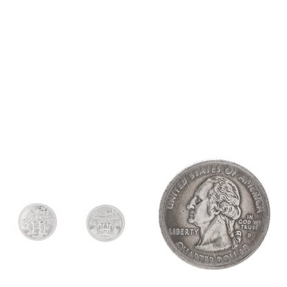 Hermes Sterling Silver TPM Ex-Libris Earrings 2 of 5