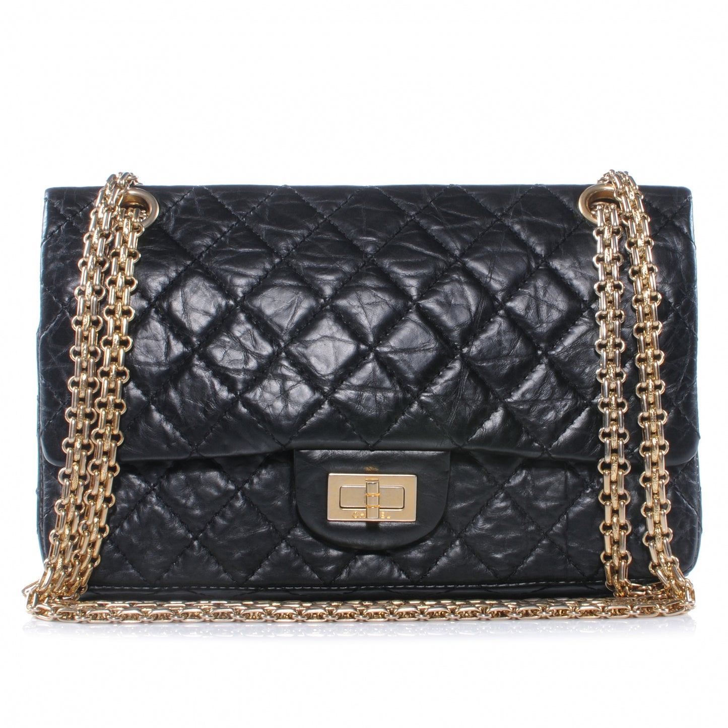 Aged Calfskin 50th Anniversary 2.55 Reissue 225 Flap Black