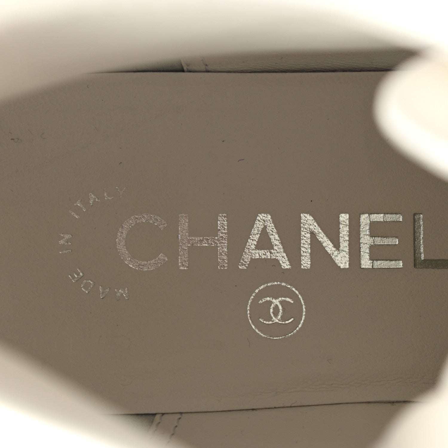 Chanel Distressed Patent Cap Toe Combat Boots 40 White Black 7 of 9