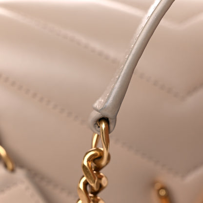 Saint Laurent Calfskin Y Quilted Monogram Medium Loulou Chain Satchel Dark Beige 19 of 19