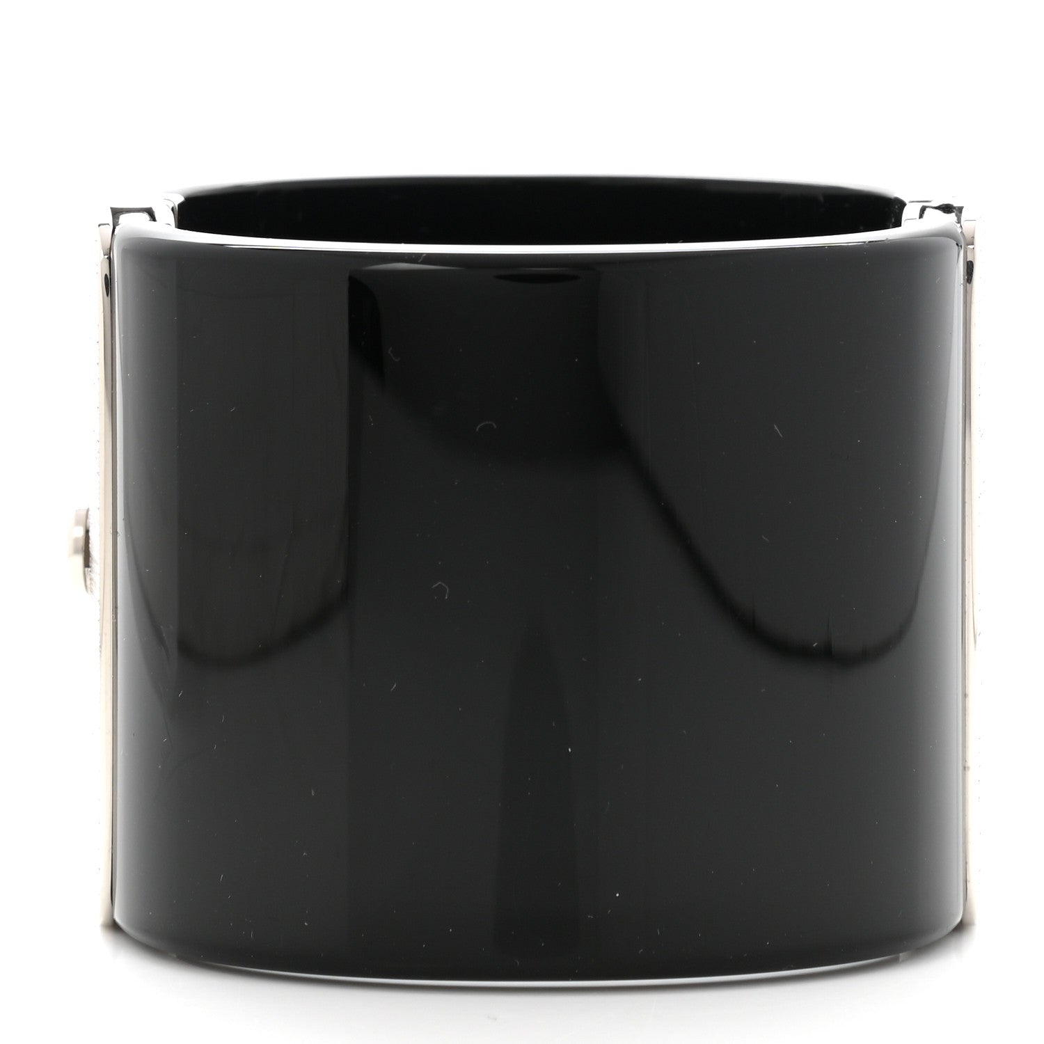 Chanel Resin Crystal CC Cross Cuff Black 3 of 6