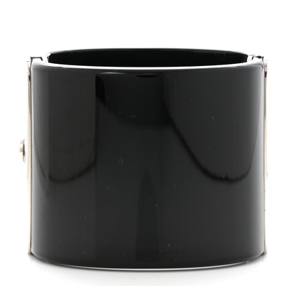 Chanel Resin Crystal CC Cross Cuff Black 3 of 6