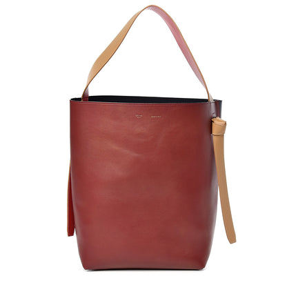 Celine Shiny Smooth Calfskin Small Twisted Cabas Dark Ruby Navy 2 of 15