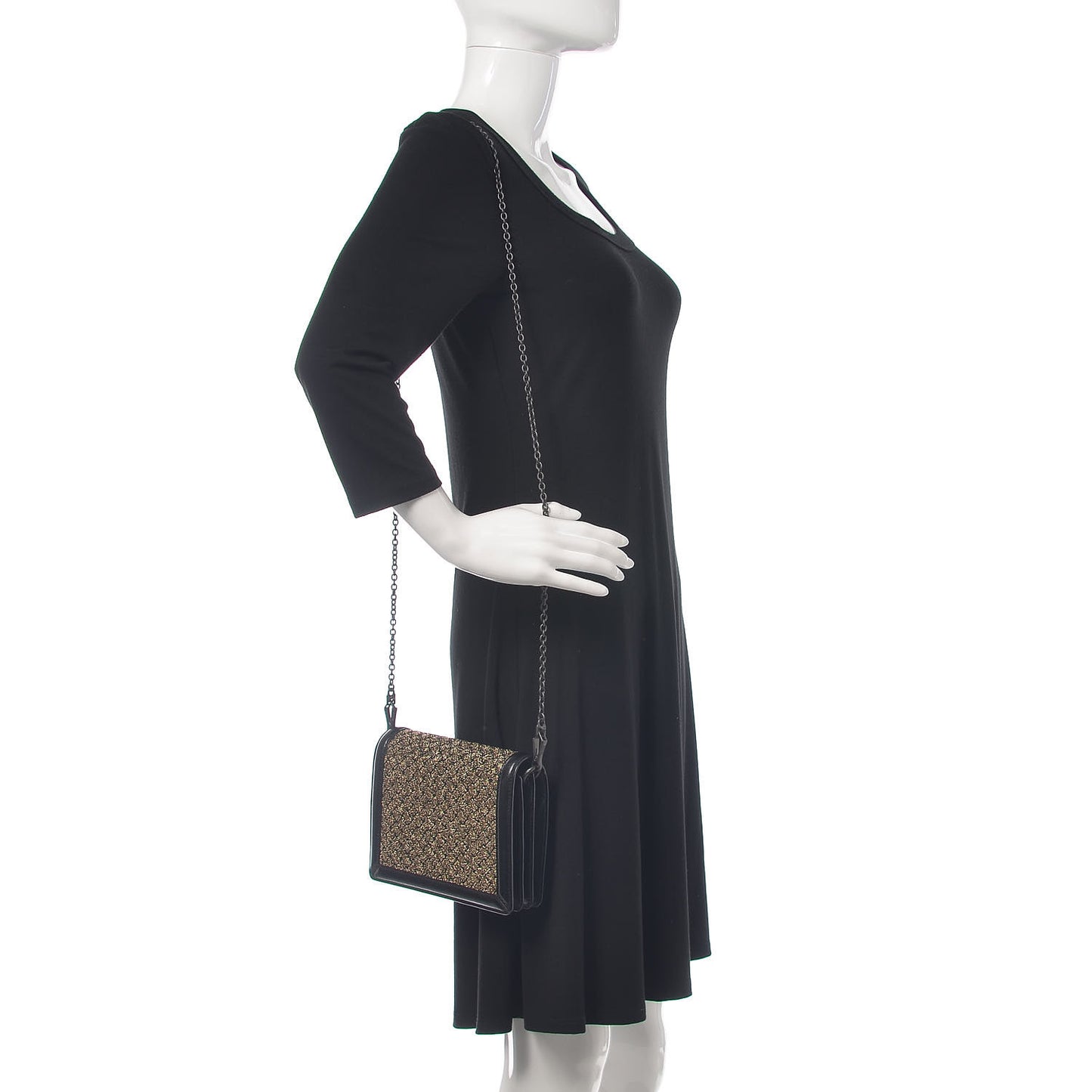 Goatskin Knit Intrecciato Mini Montebello Crossbody Bag Black Gold