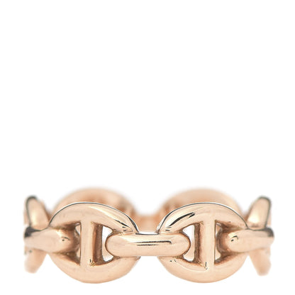 Hermes 18K Rose Gold PM Chaine D'Ancre Enchainee Ring 48 4.5 3 of 5