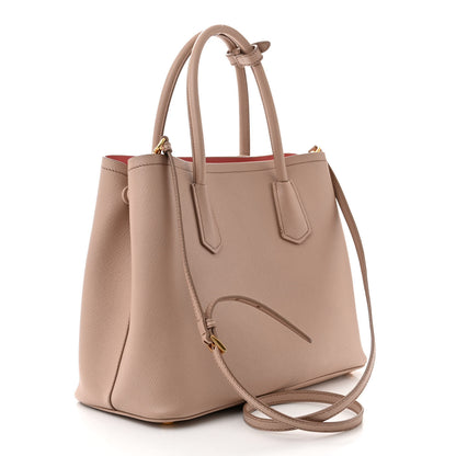 Prada Saffiano Cuir Medium Double Bag Cammeo Rosa 3 of 15