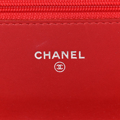 Chanel Patent Quilted Brilliant Wallet On Chain WOC Red 6 of 14