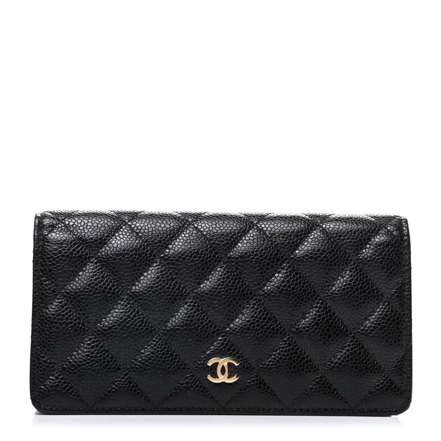 Caviar Quilted Yen Wallet Black