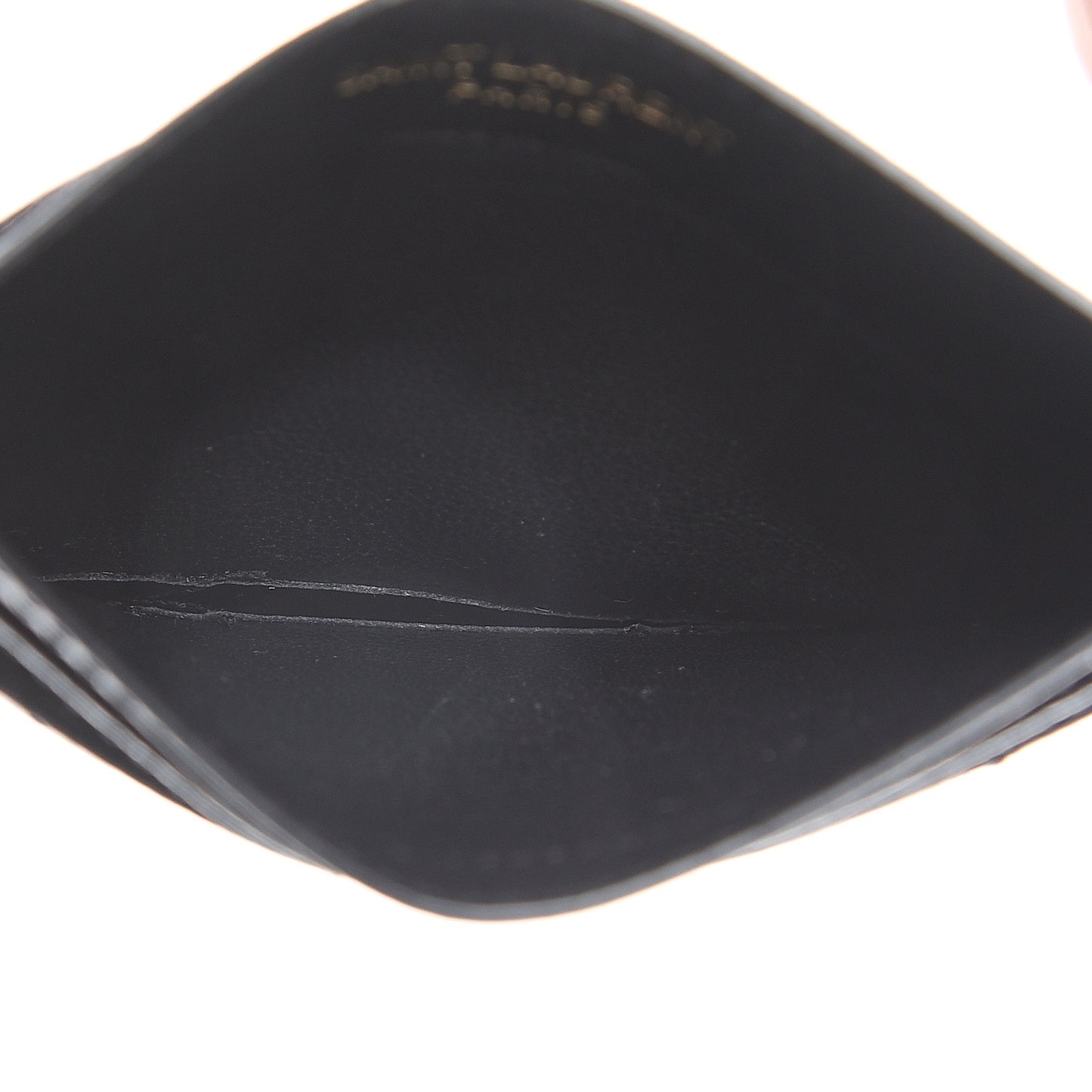 Grain De Poudre Matelasse Chevron Monogram Credit Card Case Black