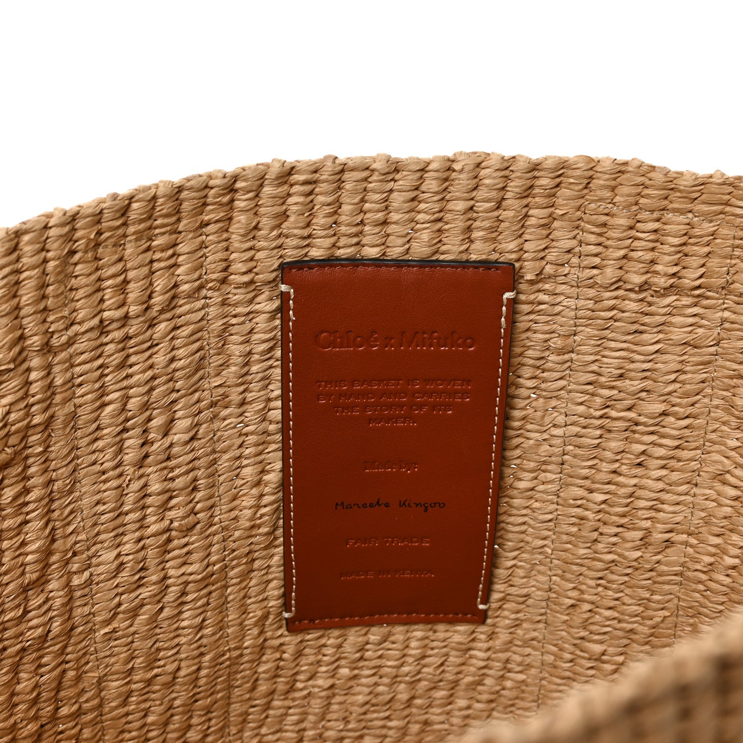 Chloe Raffia Large Woody Tote White 6 of 8