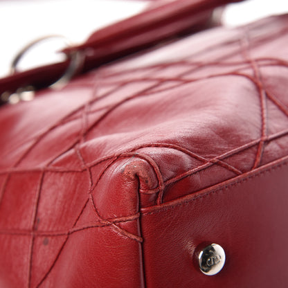 Christian Dior Lambskin Cannage Medium Granville Tote Red 9 of 22
