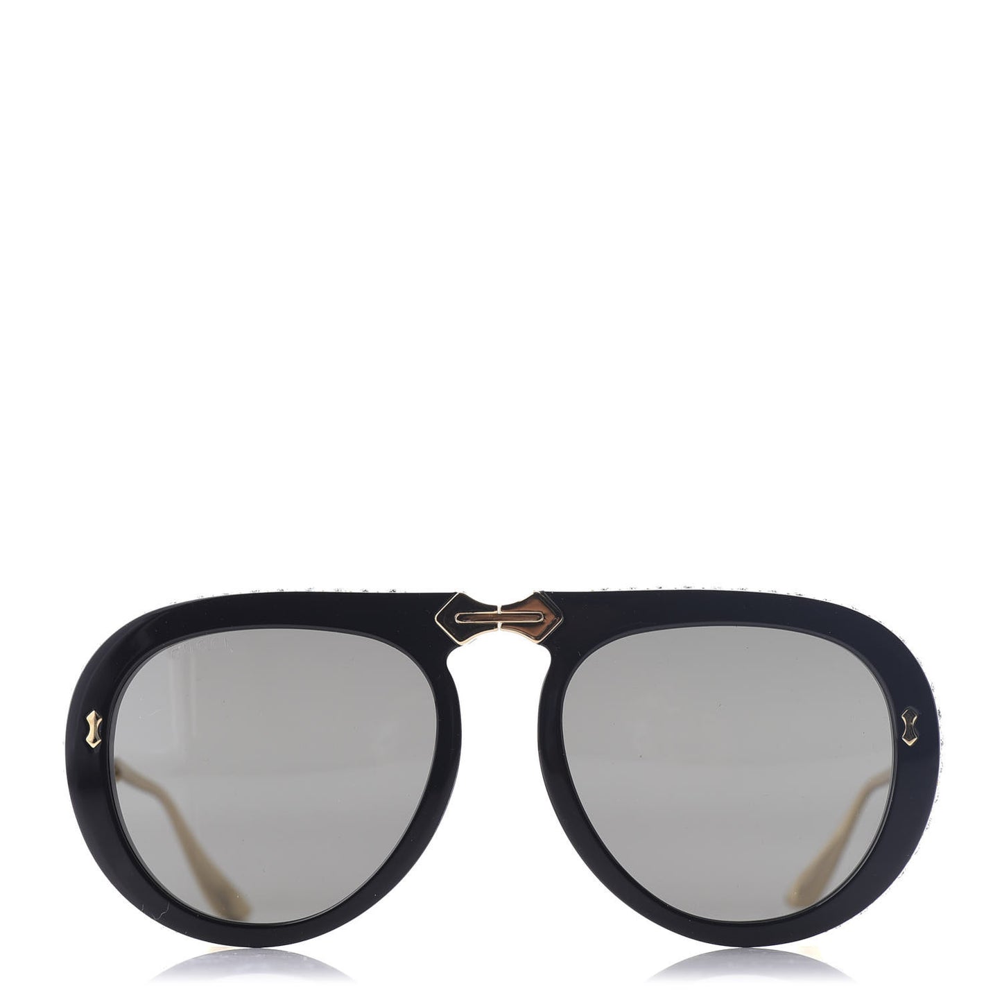 Acetate Crystal Foldable Aviator Sunglasses GG0307S Black
