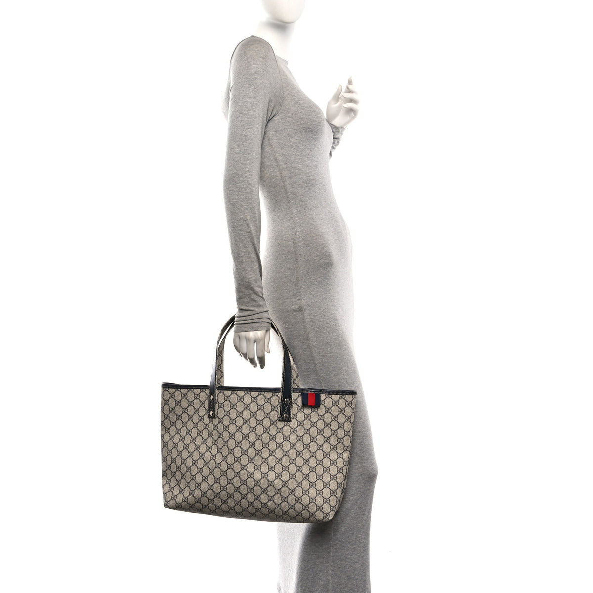 Gucci GG Plus Monogram Medium Signature Web Loop Tote Navy 2 of 10