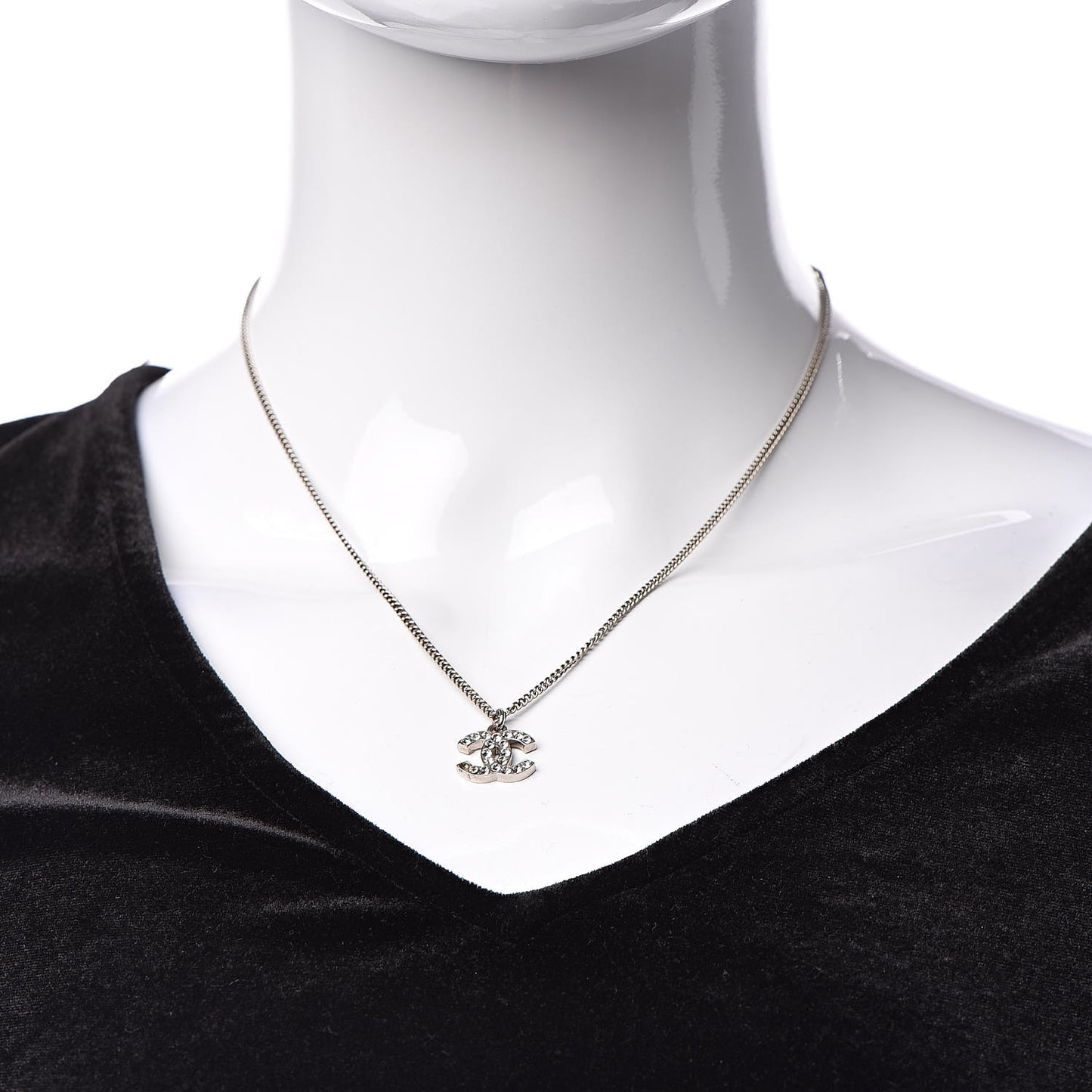 Crystal Timeless CC Necklace Silver