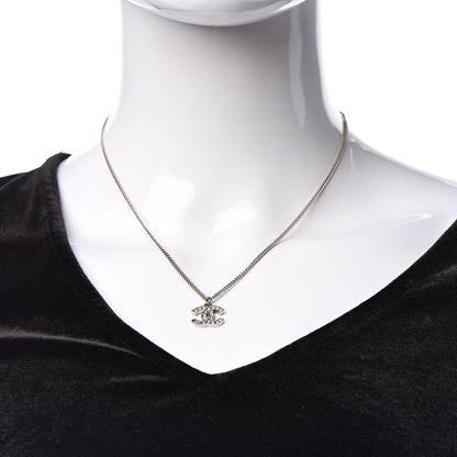 Chanel Crystal Timeless CC Necklace Silver 2 of 5