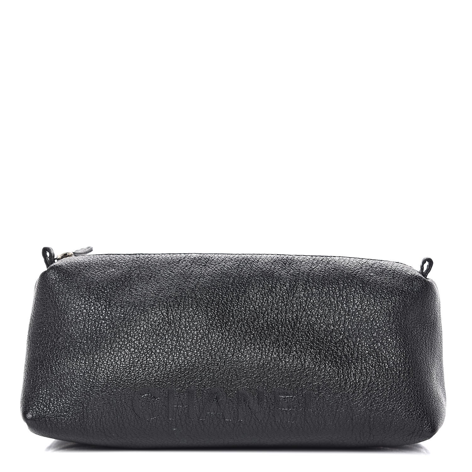 Chanel Calfskin Logo Cosmetic Case Black 1 of 12