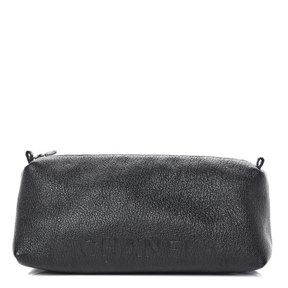 Chanel Calfskin Logo Cosmetic Case Black 1 of 12