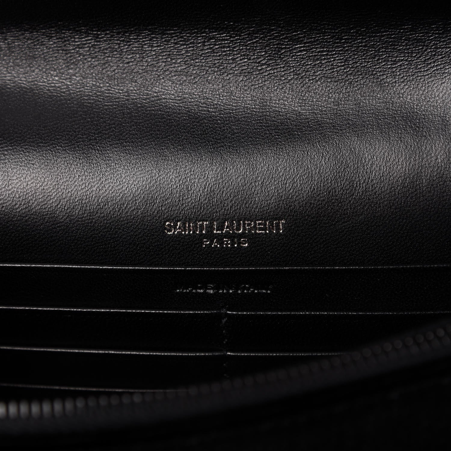 Saint Laurent Velvet Crystal Monogram Kate Tassel Chain Wallet Black 8 of 9