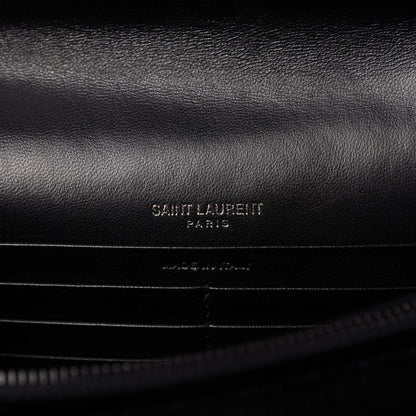 Saint Laurent Velvet Crystal Monogram Kate Tassel Chain Wallet Black 8 of 9