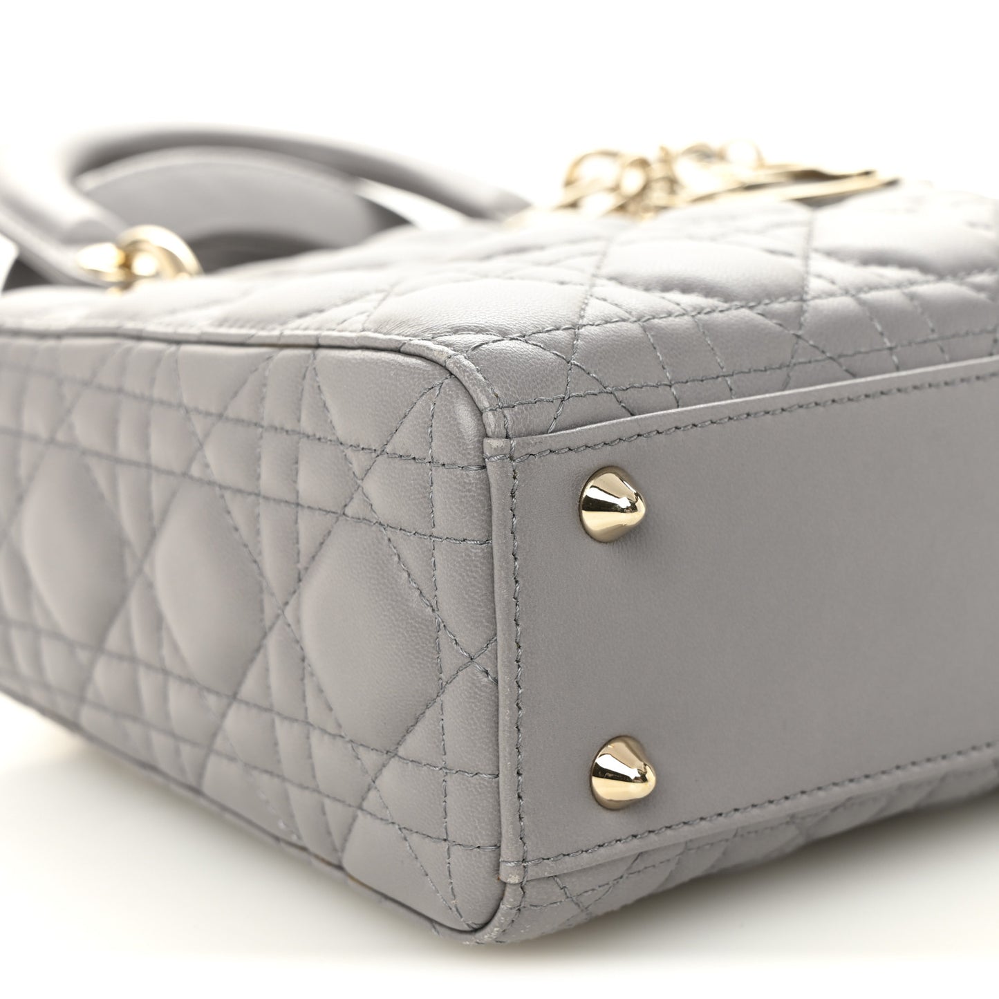 Lambskin Cannage Small Lucky Badges My Lady Dior Grey