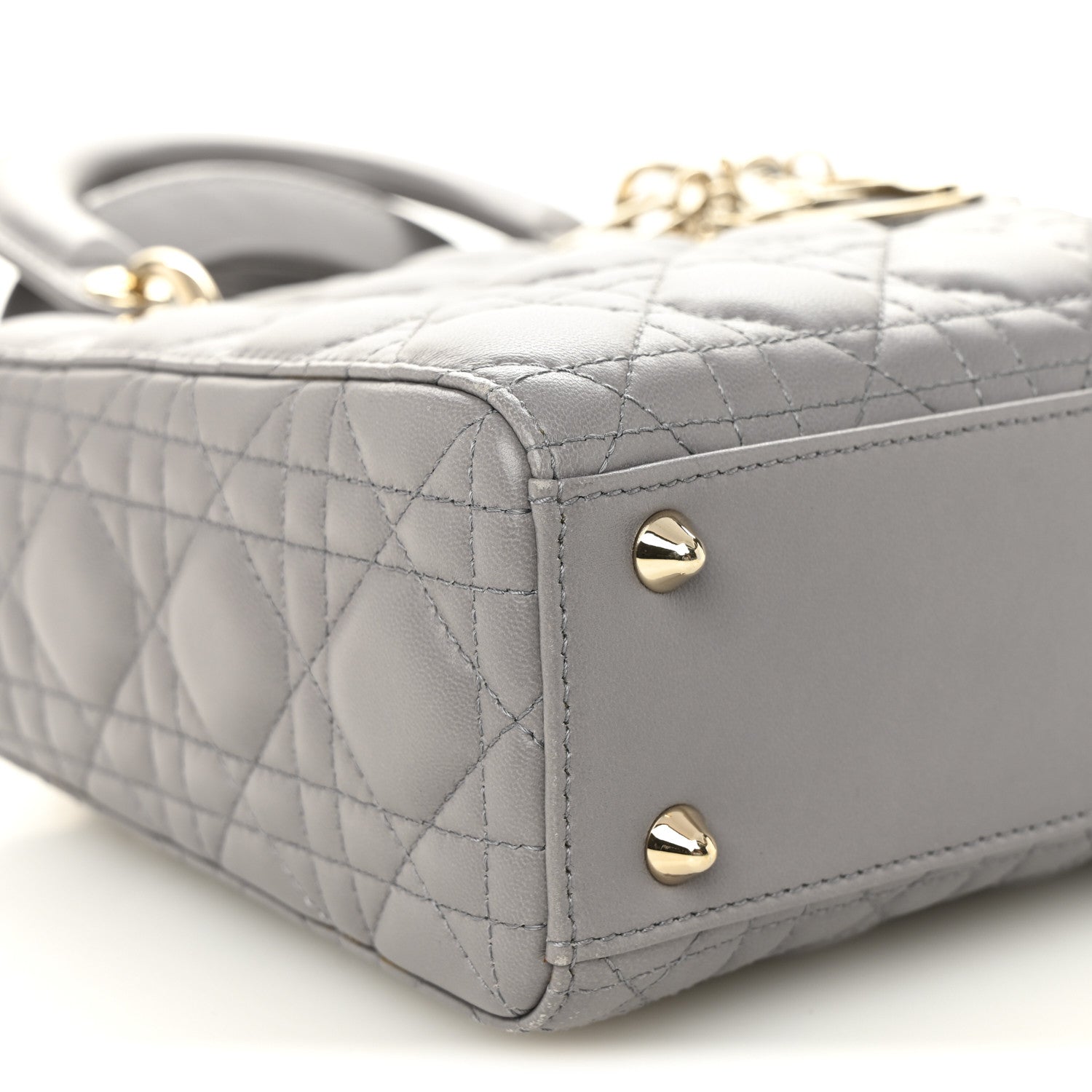 Christian Dior Lambskin Cannage Small Lucky Badges My Lady Dior Grey 8 of 10
