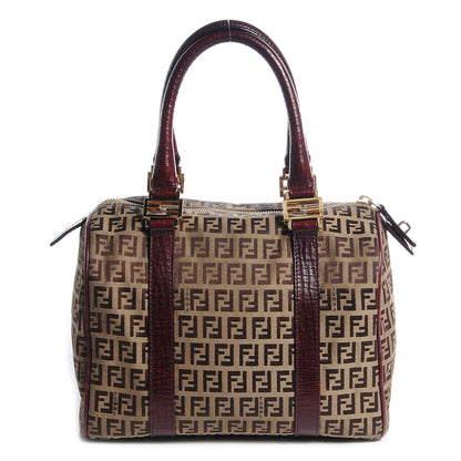Fendi Zucchino Vitello Mini Boston Mogano Panna Bruciato 1 of 10