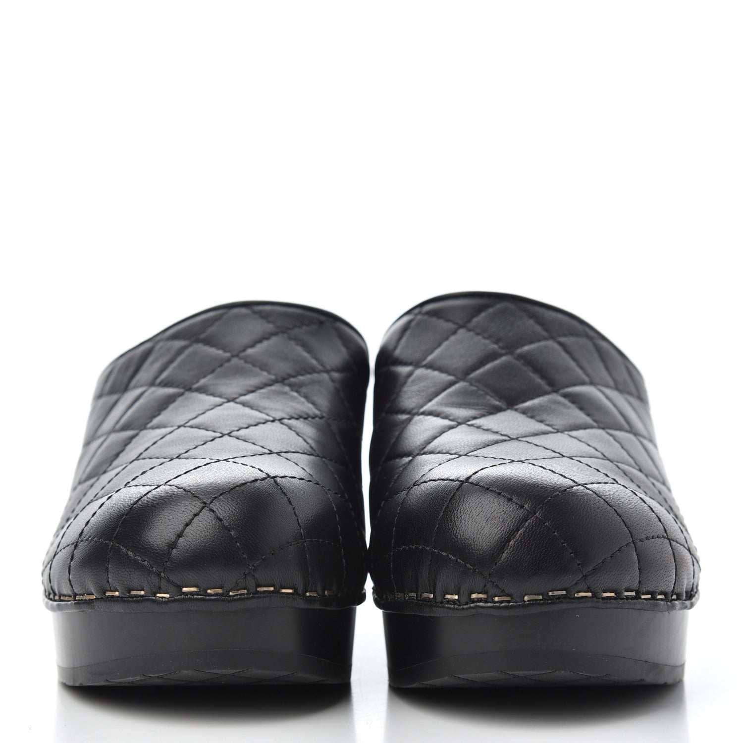 Chanel Lambskin Quilted CC Clogs 36 Black 2 of 10